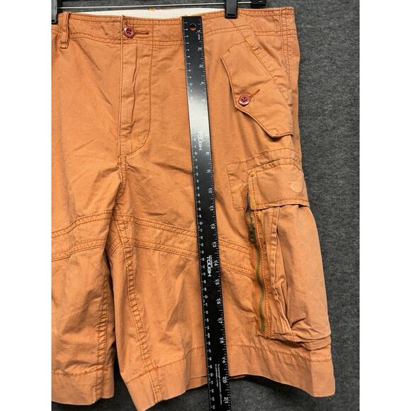 Polo Ralph Lauren Military Surplus Shorts Mens 34 Orange Cargo Utility Y2K - Picture 2 of 9